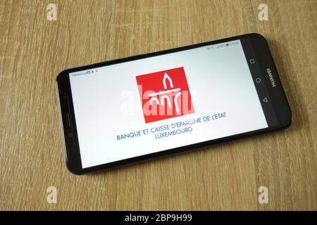 Banque et Caisse d`Epargne de l`Etat-Logo auf dem Smartphone angezeigt Stockfoto